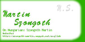 martin szongoth business card